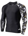 LAFROI Men's Long Sleeve UPF 50+ Baselayer Skins Performance Fit Compression Rash Guard-CLYYB Asym Swipes Size LG