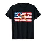 Axe Throwing Set USA Flag Hatchet Target Axe Sharpener T-Shirt