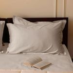 SleepyCat Sateen Fitted Bedsheet with 2 Pillowcases | 100% Cotton | 300 TC Buttey Soft Sateen Weave with 360 Degree Elastic Grip - Pabble (Queen Size, 78x60 inches)