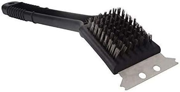 Inllex BBQ Cleaning Brush, Grill Brush Strong Kitchen BBQ Cleaner Stainless Steel Safe Wire Metal Bristles and Steel Scraper, Barbecue Accessories for Cleaning Brush Scrub Pad and Outdoor Grill Cleaner