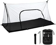 Benvo Trekking Pole Tent Netting Tent Breeze Mesh Inner Tent with Good Ventilation Ultra Light Trekker Backpacking Tent for 2 Person Summer Tent with Waterproof Oxford Floor(210cmx120cmx110cm)