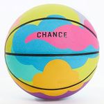 Chance Premium Design Printed Recycled Rubber Outdoor & Indoor Basketball, Tian Vibrant Multi Color, Size 7 Men's Official 29.5 inch