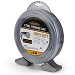 Anleolife Round Heavy Duty .095-Inch-by-190-ft Steel String Trimmer Line in Donut, Thicker Weed Eater