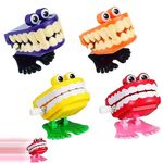 Mienocol 4 PCS Chattering Teeth Wind Up Toys for Kids,Funny Jumping Teeth Toy Chomping Tooth Chattering Teeth With Eyes Walking Teeth Toys for Halloween Party Favors Trick and Treat Goody Bag Filler