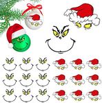 24 PCS Face Stickers for Ornaments, Christmas Decorations Face Decals for Christmas Ball Vinyl Sticker, Cartoon DIY Decals Waterproof Christmas Decor for Home Holiday Party Supplies 2 Styles