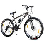 Leader Gladiator 26t Mountain Bike Multispeed (21 Speed) Gear Cycle | Front Suspension and Disc Brake (26T, Grey)