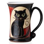 Felisteya Wheel Thrown Pottery Mug 320 ml Cat Mug for Cat Lovers Handmade Ceramic Coffee Mug Black Cat Mug for Women and Men Your Tea Mug Pottery Gift Mug - Cat Mug 2