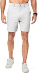 JMIERR Mens Shorts Slim Fit 7 Inch Inseam Hybrid Chino Short Summer Stretch Waist Cotton Twill Casual Dress Short with Pockets for Golf, Work, Beach, XL, White