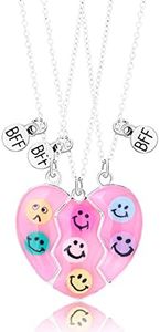 Best Friend Necklace - 3 Pcs Magnetic Friendship Necklace, Bff Necklace for 3 Girls Best Friend Jewellery | 3 Way Best Friend Necklace for 3 Girls, Matching Friendship Best Friend Forever Necklace, Stainless Steel