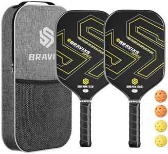 Bravixs Pickleball Paddles Set of 2 USAPA Approved T700 Raw Carbon Fiber Pickleball Paddle, Friction Surface Pickleball Rackets with 4 Balls 1 Pickleball Bag, (Golden Black)