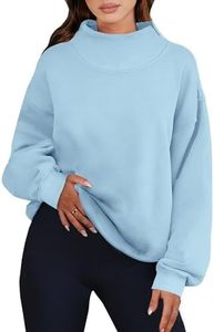 ANRABESS Womens Oversized Sweatshirts Turtleneck Pullover Long Sleeve Hoodies Tops 2026 Fall Fashion Preppy Outfits Light Blue-M