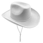 4E's Novelty White Cowboy Hat for Women & Men, Felt White Cowgirl Hat for Adults, Western Party Costume Accessories