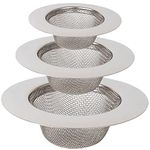 Kitchen Mesh Sink Strainer Good Metal Mesh Strainer for Bathroom/Kitchen Basin (Set of 3 Pcs, Material-Stainless Steel)