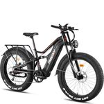 FREESKY 2024 Upgraded Electric Bike 1800W, 48V 25Ah Battery Ebike for Adults, 26" Fat Tire Electric Bicycle 35MPH(56KMH) Full Suspension Mountain Beach E Bike, Up to 105 Miles Range