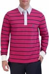 Brooks Brothers Men's Long Sleeve Bb Stripe Rugby Shirt, Pink/Navy, XX-Large