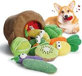 Nocciola Small Dog Toys- 15 Pack Grocery Bag Fruits and Veggies Dog Squeaky Toys, Small Puppy Toys for Aggressive Chewers, Durable Stuffed Plush Toys for Small Medium Dogs, Dog Toys to Keep Them Busy