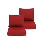 COZYVIDA Indoor/Outdoor Deep Seat Patio Cushions: Resilient Foam Filling, Weather Resistant Patio Cushions,seat(23.5x25x5.1 inch),Back(25x22.5 inch) 2 Sets,Chili