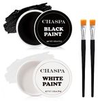 CHASPA Face Paint Black + White Clown Makeup Face Body Paint Set, High Pigment Professional Oil-Based Cosmetic Paint for Halloween SFX Makeup Costume Multiple Uses(60g/2.11 oz)