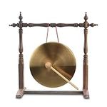 Renywosi Mini Gong,Copper Gong for Kids - 4 Inches/10 Cm Gong Percussion Instrument Copper Gong with Wooden Mallet and Red Rope for Celebration