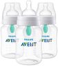Philips Avent Anti-Colic Baby Bottle with AirFree Vent, Medium Flow 2 Nipple, 1m+, 9oz, 3 Pack, Clear, BPA-free, SCY703/03