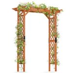 COSTWAY Wooden Garden Arch, Large Rose Trellis Pergola Arbour, Climbing Plant Wood Archway for Party Ceremony Wedding Backyard Lawn Patio Courtyard (170 x 80 x 212 cm)
