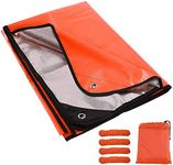 REDCAMP Heavy Duty Survival Blanket 210 x 150 cm, Waterproof Emergency Thermal Tarp, Multipurpose Reflective Insulated All Weather Blankets for Camping Hiking, Orange