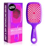 FHI Heat UNbrush Detangling Brush for Pain-Free Brushing on All Wet or Dry Hair Types — Durable DuoFlex Anti-Static Bristles, Lightweight Handle, Vented Hair Brush