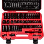 49-Piece SAE and Metric Impact Socket Set with Extension Bars - For High Durability Impact Wrench