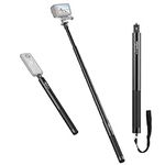 47.64" Action Cameras Selfie Stick Extendable for Insta360 Sports Camera, Selfie Vlogging Invisible Extension Pole
