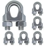 HEVERP 6PCS 3/8 Inch M10 Stainless Steel Wire Rope Cable Clip Clamp
