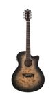 Washburn Deep Forest Burl 6 String Acoustic-Electric Guitar, Right, Black Fade (DFBACEB)