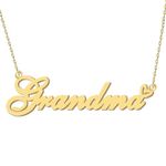 Personalized Name Necklace Engraved Any Name Gold Plated Women's Jewelry Gift for Grandma