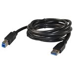 HQRP 1.8m USB 3.0 Type A-Male to B-Male (M/M) Cable for Wavlink USB3.0 Hub; USB3.0 Universal Docking Station plus Coaster