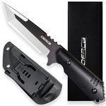 OERLA OLX-004 Tactical Survival Knife with Kydex Sheath, Outdoor Fixed Blade Knife with Belt Clip, 420HC Steel Blade Camping Knife with G10 Handle