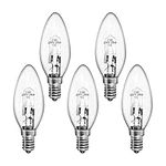 Sarveeta SES E14 Halogen Candle Bulbs 28W dimmable, 5 Pack Small Edison Screw Bulbs 2800K Warm White [Energy Class G]