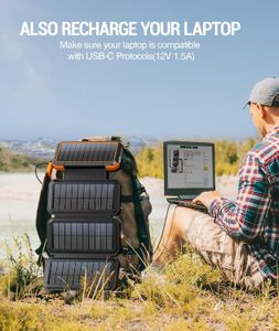 BLAVOR 20000mAh Solar Power Bank – 4 Foldable Panels, Fast Charging