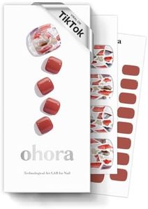 ohora Semi Cured Gel Pedicure Strips (P Vintage Wood) - Works with Any Pedi Lamps, Salon-Quality, Long Lasting, Easy to Apply & Remove - Includes 2 Prep Pads, Pedi File & Wooden Stick