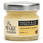 Bare Necessities x Mason & Co Cocoa Butter Lip Balm, Deeply Nourishes & Moisturizes Dry, Chapped Lips, Organic Shea Butter & Cacao Butter, Natural Vegan Lip Care for Men & Women, 20g