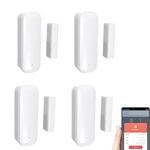Mengshen 4 Pack Smart WiFi Door Window Sensor No Hub Required Wireless Contact Sensor for Home Security Compatible with Tuya Smart Home Devices Alexa and Google Assistant