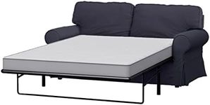 The Ektorp Two Seater Sofa Bed Cover Replacement is Custom Made for IKEA Ektorp 2 Seater Sleeper Only, A Quality Sofa Slipcover Replacement (Polyester Flax Dark Gray)