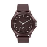 Fastrack Unisex Silicone Analog Brown Dial Casual Watch, Band Color-Brown