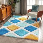 HOMEABLE Luxury Home Decor Fluffy Fur Rug, Machine Washable Soft Area Rugs, Carpet for Living Room, Bed Room, Guest Room, (5x7 Feet, Multi Blue)