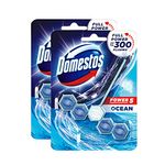 Domestos Power 5 Toilet Rim Block, Ocean, Limescale Removal with Long Lasting Ocean Fragrance, Provides Hygiene & Shine, 55 gm (Pack Of 2)