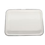 Tablecraft 80012 Enamelware Serving Tray 16 1/4" L x 11 1/2" W x 1 1/2" H White