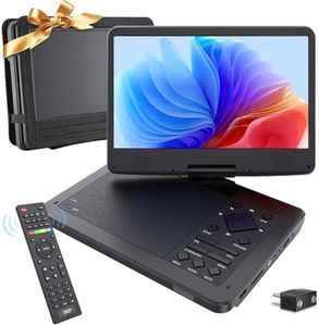 12.5" Portable DVD Player with10.1 HD IPS Screen for Kids,Car DVD Player with Headrest Mount, 360° RF Remote Control, 2 Earphone Jacks, 5h Battery, Support CD/DVD/SD Card/USB，Region Free [Black]