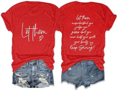 Let Them Misunderstand You T Shirts Womens Funny Letter Graphic Casual Short Sleeve Tops (1PC Printed Front and Back)