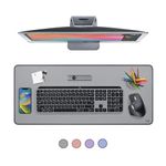 Logitech Desk Mat - Studio Series, Multifunctional Large Desk Pad, Extended Mouse Mat, Office Desk Protector with Anti-Slip Base, Spill-Resistant Durable Design, in Mid-Grey, 30L x 70W cm