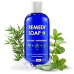Remedy Anti-Fungal Soap, Helps Wash Away Body Odour, Athlete's Foot, Nail Fungus, Ringworm, Jock Itch, Yeast Infections and Skin Irritations 100% natural refreshing foot and body wash with tea tree oil, mint & aloe. 12oz therapeutic cleanser by Remedy Wash.