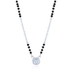 NEMICHAND JEWELS Sterling Silver Round Mangalsutra Bead Necklace With Certificate Of Authenticity And 925 Stamp For Womens