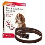 Beaphar - Flea & Tick Collar for Dogs - Long-Lasting - Kills Fleas & Tick for up to 4 Months - Veterinary Medicine - For Dogs over 3 Months - 1 x 65 cm Brown Collar